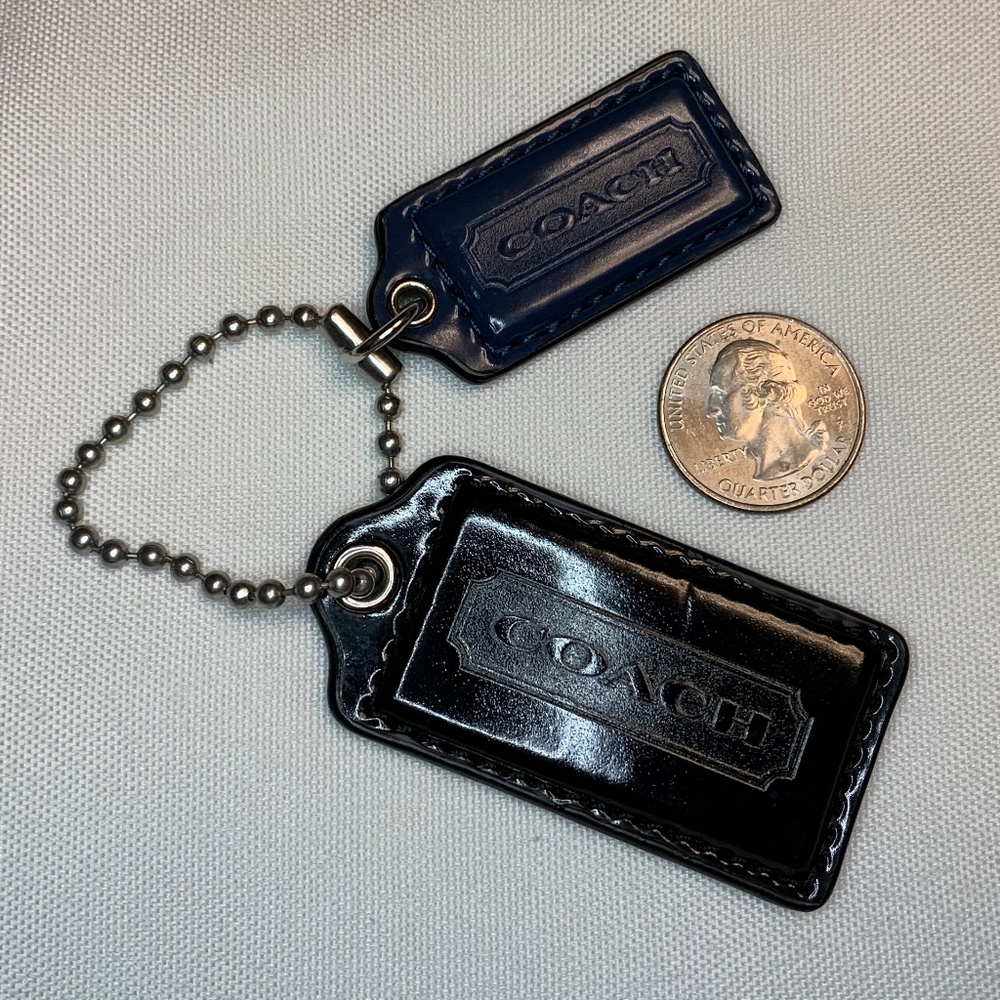 Double Tags Lg & Med Coach Hang Tags 2.5” & 2” Black & Navy Blue! - Picture 4 of 6